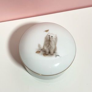 Vintage retro kitty cat trinket box